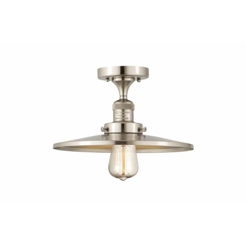 Innovations Lighting 1CH-SN-MFR-SN-12 Appalachian - 1 Light Semi-Flush Mount in Traditional Style-6.75 Inches Tall and 12 Inches Wide, Finish Color: Brushed Satin Nickel, Lamping Type: Incandescent