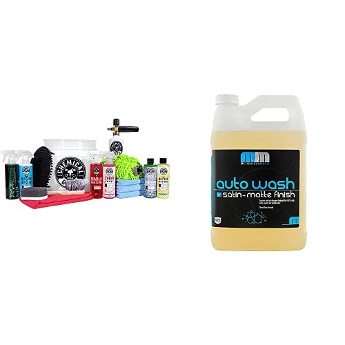 Chemical Guys CWS_995FC 16-Piece Arsenal Builder Carwash Kit, Foam Cannon, Bucket (6) 16 oz Car Care Cleaning Chemicals (Works w/Pressure Washers) with Meticulous Matte Car Wash Soap, 128 oz