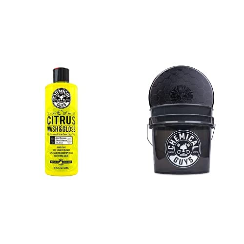 Chemical Guys CWS_301_64CW 14-Piece Arsenal Builder Car Wash Kit W/Foam Gun, Bucket and (5) 16 oz Car Care Cleaning Chemicals (Works w/Garden Hose) + Citrus Wash & Gloss Foaming Car Wash Soap, 64 oz