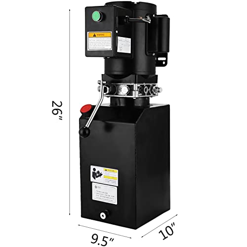 14 Quart Hydraulic Pump Unit – 3 HP, 2950 PSI, 3.5 Gallon Reservoir for 2 & 4 Post Car Lifts, Heavy Duty Auto Repair Jack, Durable Steel Tank Power Supply