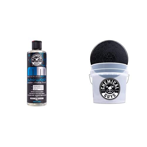Chemical Guys CWS_995FC 16-Piece Arsenal Builder Carwash Kit, Foam Cannon, Bucket (6) 16 oz Car Care Cleaning Chemicals (Works w/Pressure Washers) with Meticulous Matte Car Wash Soap, 128 oz