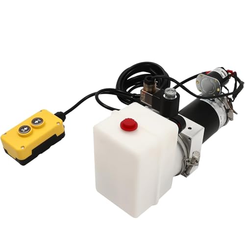 Electric Hydraulic Pump,0.5KW 24V DC Hydraulic Power Unit,2L Dump Trailer Fluids Power Pump w/Remote Control,Pump Output: 0.26cc/r,for Dump Truck Car Lifting