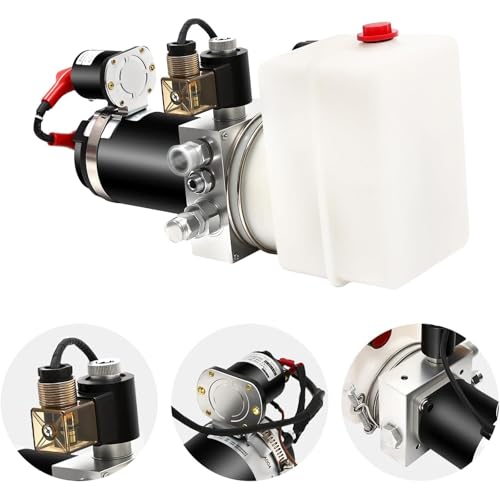 Electric Hydraulic Pump,0.5KW 24V DC Hydraulic Power Unit,2L Dump Trailer Fluids Power Pump w/Remote Control,Pump Output: 0.26cc/r,for Dump Truck Car Lifting