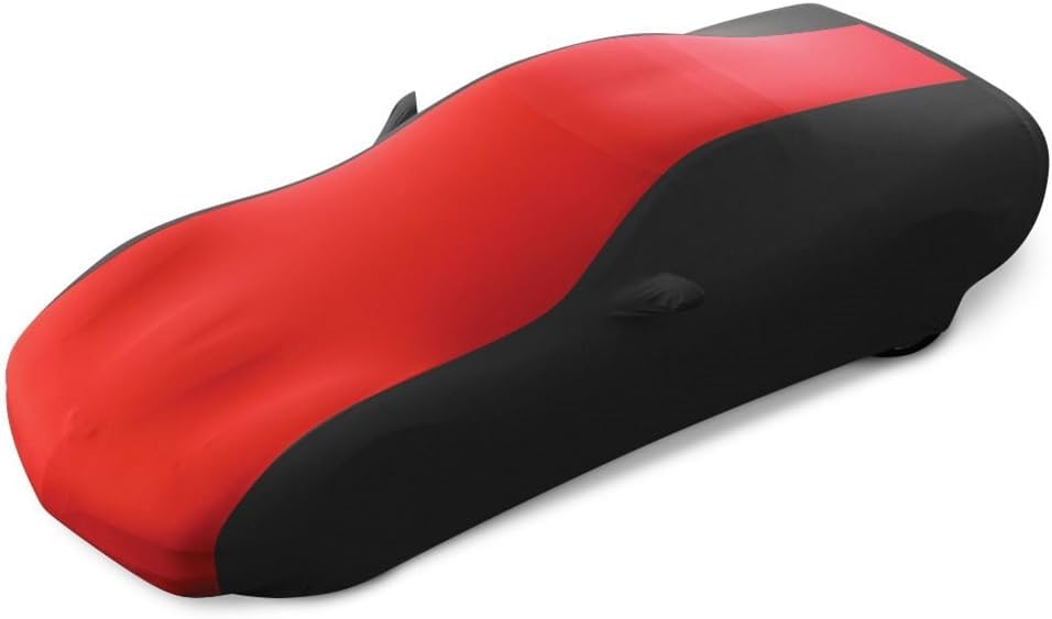 SR1 Performance USA C8 Corvette Indoor Car Cover – Custom Fit Stretch Satin Ultraguard, Soft Paint Protection Against Dust & Scratches for 2020–2026 Stingray, Z51, Z06, E-Ray (Gray/Black)