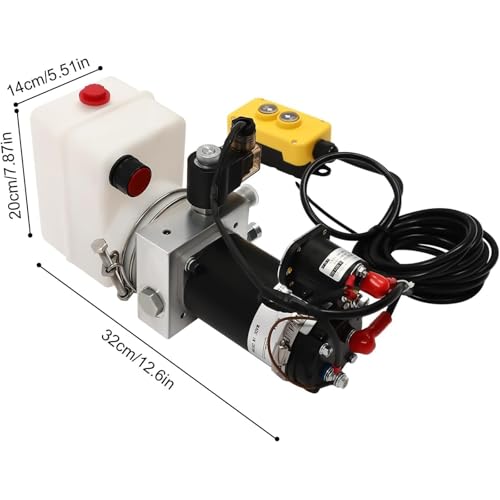 Electric Hydraulic Pump,0.5KW 24V DC Hydraulic Power Unit,2L Dump Trailer Fluids Power Pump w/Remote Control,Pump Output: 0.26cc/r,for Dump Truck Car Lifting