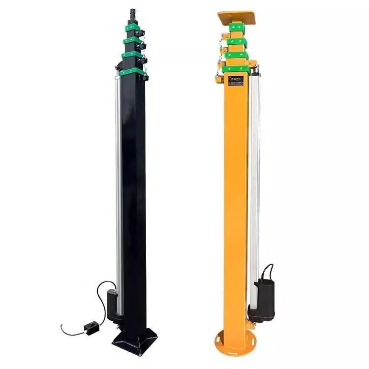 Lifting Mast 3-9meters Hand Telescopic Tower Communication Monitoring Mast Bar Light Pole Telescopic Mast Crane Lighthouse(6 Meters Hand Lift)