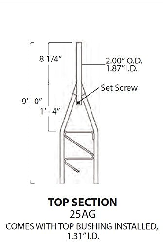 ROHN 25G Series 20' Tower with 25AG Top Section with Set Screw