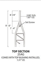 ROHN 25G Series 20' Tower with 25AG Top Section with Set Screw
