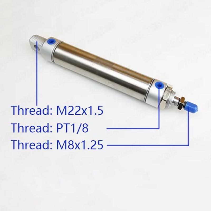 -Air Cylinder 25-500mm Stroke MA20 Series Stainless Steel Mini Air Pneumatic Cylinder Double Acting Pneumatic Piston(MA20X25,Cylinder and LB)