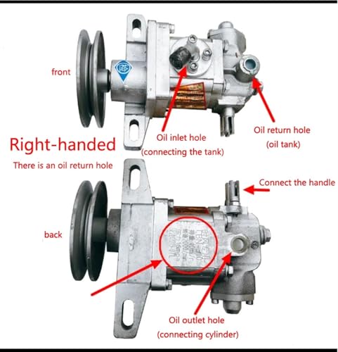 Hydraulic Gear Pump for Tricycles - 310 Hydraulic Oil Pump Assembly, Single & Double Groove, Right-Handed Lift Pump for Efficient Dumping and Heavy Loads