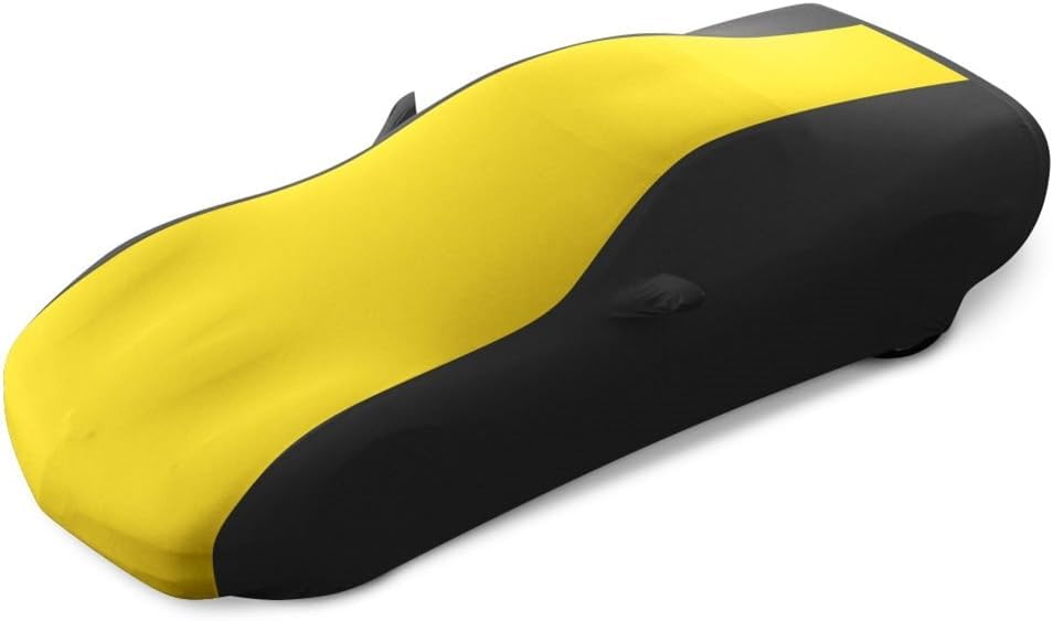 SR1 Performance USA C8 Corvette Indoor Car Cover – Custom Fit Stretch Satin Ultraguard, Soft Paint Protection Against Dust & Scratches for 2020–2026 Stingray, Z51, Z06, E-Ray (Gray/Black)