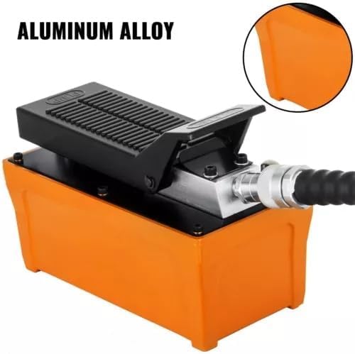 10000 Psi 2.3L Pneumatic Hydraulic Foot Pump with Flexible Hose and Adjustable Pressure Spray Gun 700kg/cm² Range 0.7 to 1 Durable Design for Lifting, Spost