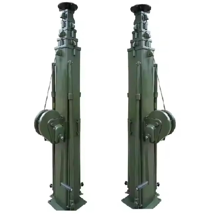 4m to 35m Manual Wind Up Telescopic Light Antenna Tower Mast with Tripod 1pcs