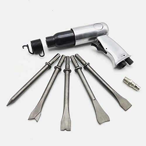 Air Hammer 190 Pneumatic Shovel Air Chisel Rust Remover Wind Pick Brake Pad Derusting Tools with 5 Head Plastic Case