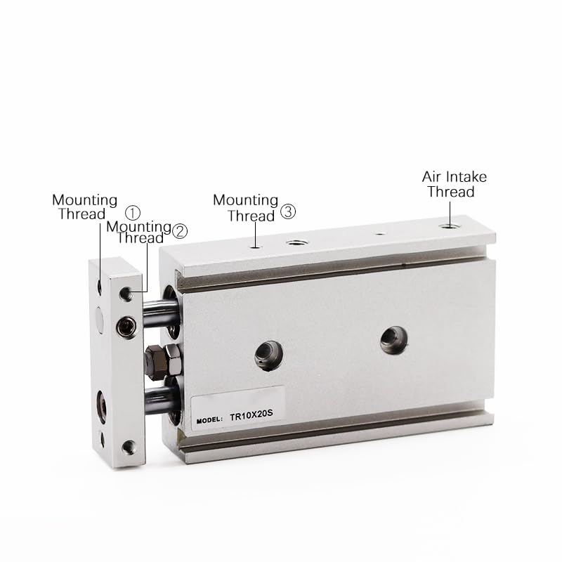 TR16 TR20 TR25 TR32 Series Twin-Rod Cylinder Pneumatic Cylinder Air Cylinder 10-200mm Stroke with Magnet(Stroke 30mm Magnetic,TR16)
