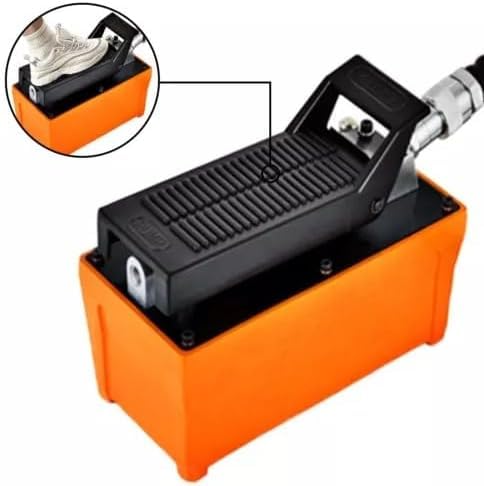 10000 Psi 2.3L Pneumatic Hydraulic Foot Pump with Flexible Hose and Adjustable Pressure Spray Gun 700kg/cm² Range 0.7 to 1 Durable Design for Lifting, Spost