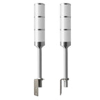 L Side Mounted Aluminum Rod 3 Layer 3 Colors Always Bright 24V/12V LED Warning lamp for Industrial Machines Safety(4pcs 24V Silver)
