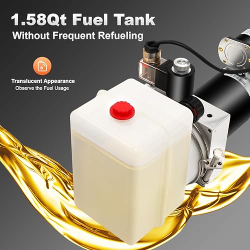 Electric Hydraulic Pump, 12V DC Power Unit for Dump Trailers, 1.81Qt Capacity, Remote Control for Heavy Duty Lifting,Dumping Needs