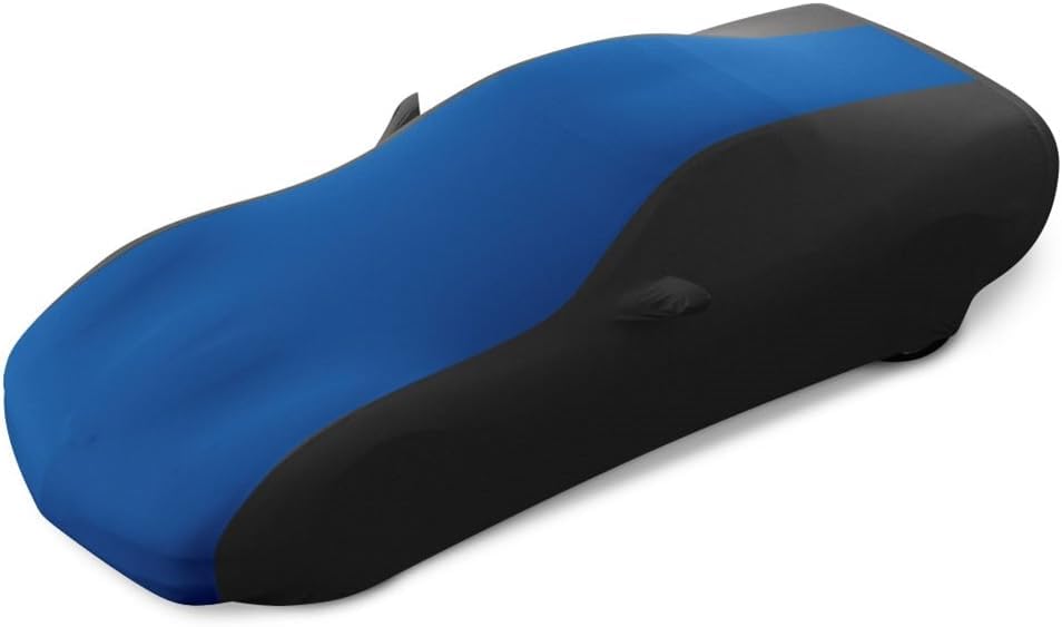SR1 Performance USA C8 Corvette Indoor Car Cover – Custom Fit Stretch Satin Ultraguard, Soft Paint Protection Against Dust & Scratches for 2020–2026 Stingray, Z51, Z06, E-Ray (Gray/Black)