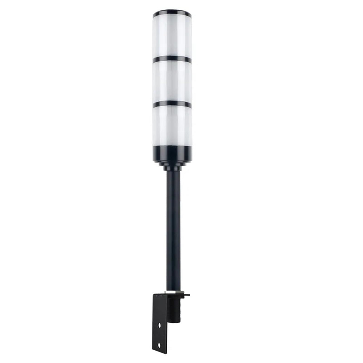 L Side Mounted Aluminum Rod 3 Layer 3 Colors Always Bright 24V/12V LED Warning lamp for Industrial Machines Safety(4pcs 24V Silver)