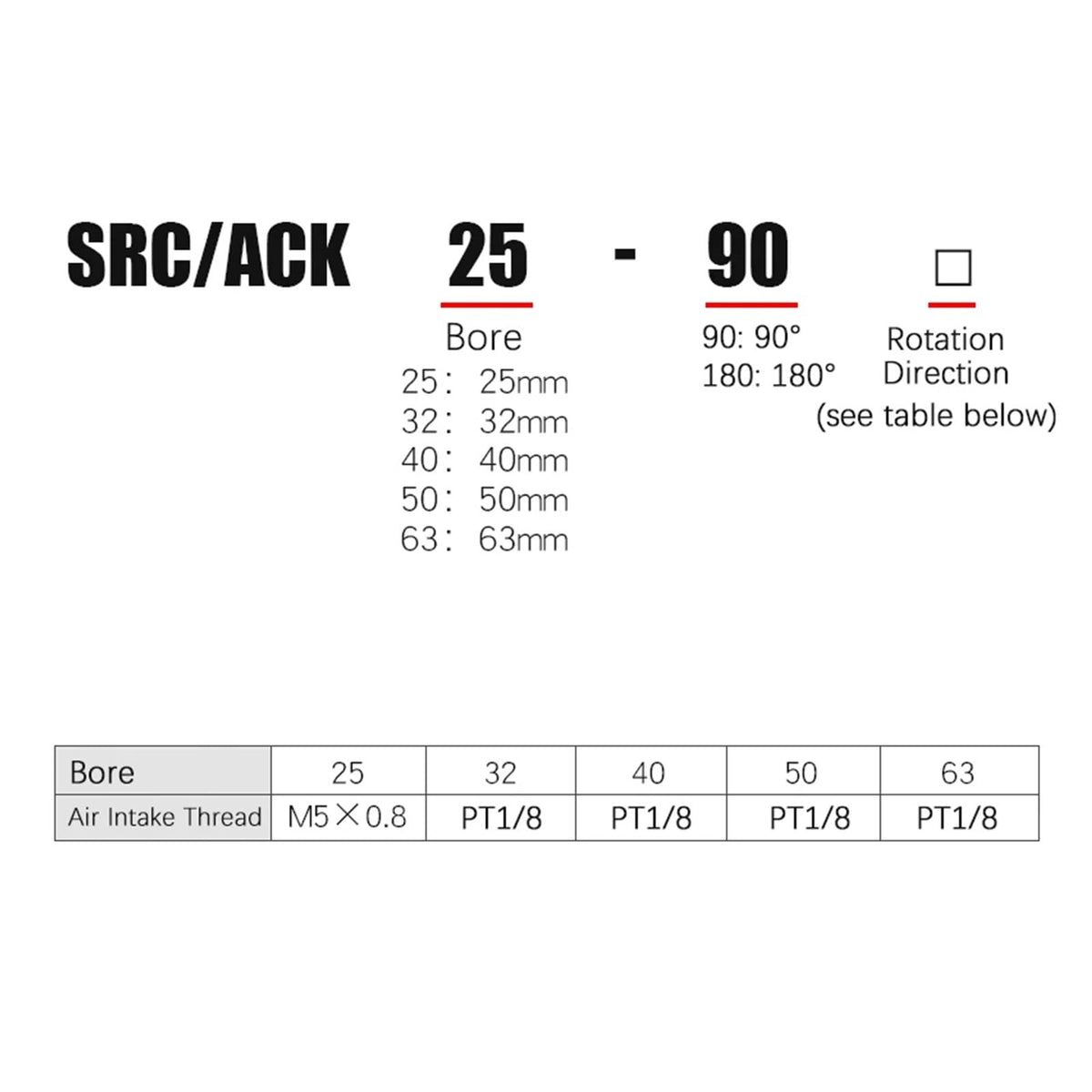 SRC Pneumatic Rotary Clamping Cylinder SRC25 SRC32SRC40 SRC50 SRC63