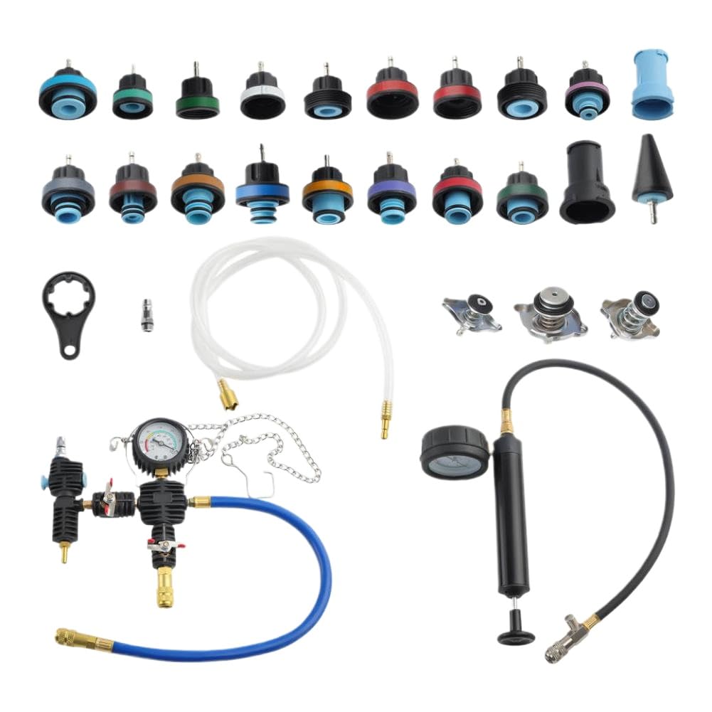 28Pc Water Tank Leak Detector Radiator Pressure Tester Vacuum Purge Refill