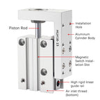 HLH6/10/16/20 Air Side Table Rail Type Pneumatic Cylinder Piston 10S/15S/20S/30S/40S/50S(Stroke 40mm,Bore 6mm)