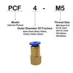 100PCS BSPT PCF6-02, 6mm to 1/4' Pneumatic Connectors Female Straight One-Touch Fittings