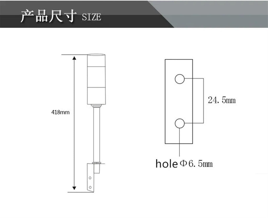 L Side Mounted Aluminum Rod 3 Layer 3 Colors Always Bright 24V/12V LED Warning lamp for Industrial Machines Safety(4pcs 24V Silver)