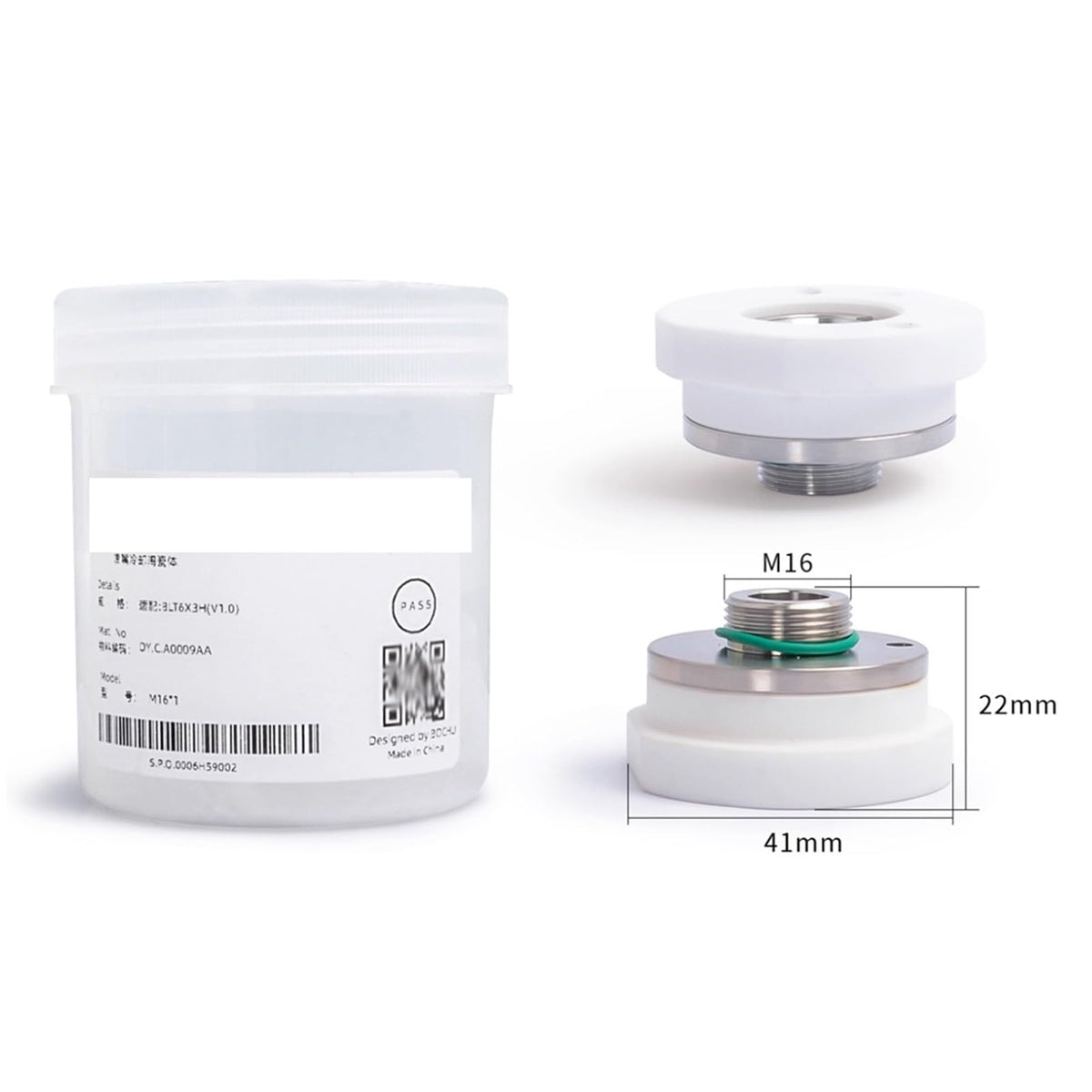 1pc Water Cooling Ceramic nozzles Holder Part DP.M.Q0394AA for BLT643 Fiber Laser Cutting Head(DP.M.Q0394AA)