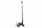 580W Solar Light Tower - 30' Light Tower - 7.5' Trailer - (4) 60W LED Lamps - 120V Battery Charger - Day/Night Sensor