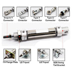 -Air Cylinder 25-500mm Stroke MA20 Series Stainless Steel Mini Air Pneumatic Cylinder Double Acting Pneumatic Piston(MA20X25,Cylinder and SDB)