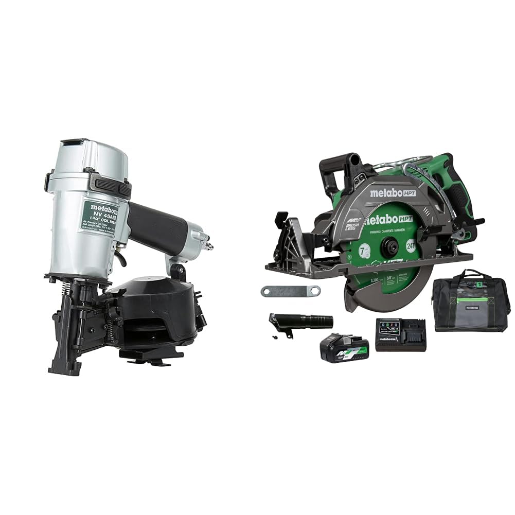 Metabo HPT Pneumatic Roofing Nailer, 16 Degree Asphalt Shingles, NV45AB2