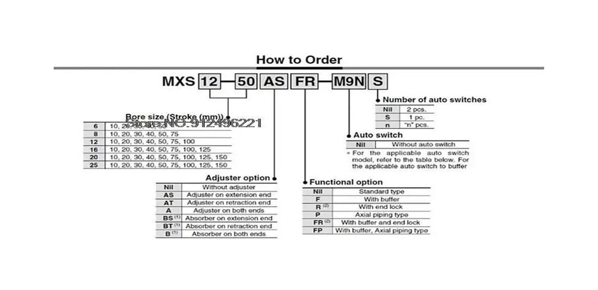 MSX MXS16 MXS20 Air Slide Table Pneumatic Cylinder MSX16-20/10/20/30/40/50 HLS(-75)