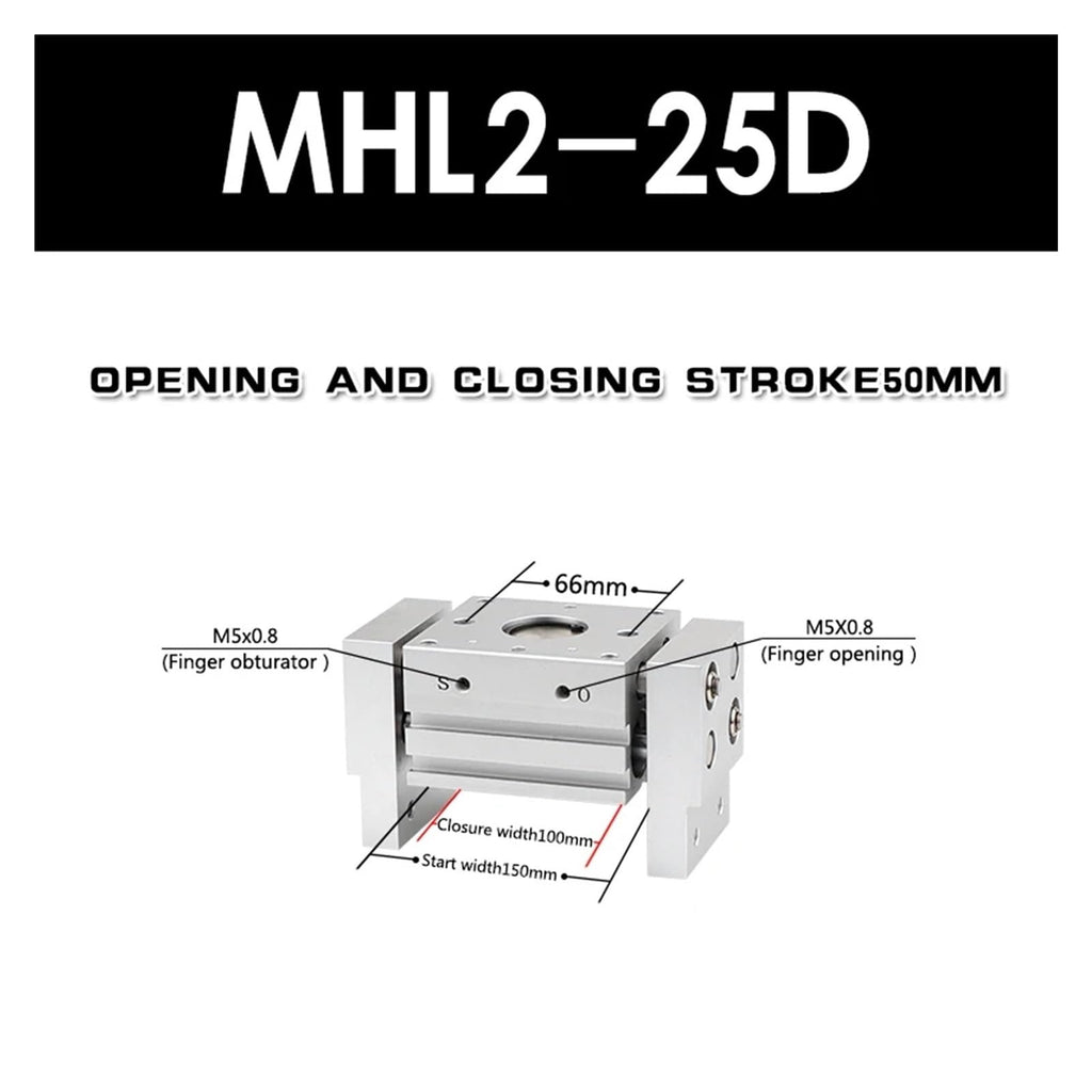 Wide Type Pneumatic Finger Clamping MHL2-10 of 16 d/d/d / 20 d/d / 32 Large Diameter 40 d1 / d2 Pneumatic Rich Type Cylinder(MHL2-25D)