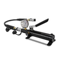 Manual Hydraulic Pump,Power Pack Hydraulic Lifting Pump Aluminum Hydraulic Lift Pump, 10000psi Hand Pump with 70cm Hose, 175cc Oil Capacity, Adjustable Oil Return Valve(Standard+Gauge)