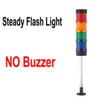 1pcs 70mm Signal Alarm Caution Indicator Industrial Stack Tower Warning Light Steady/Flash/Rotary Lamp LED for Machine 24V220V Buzzer(4 Layer,DC 12V)