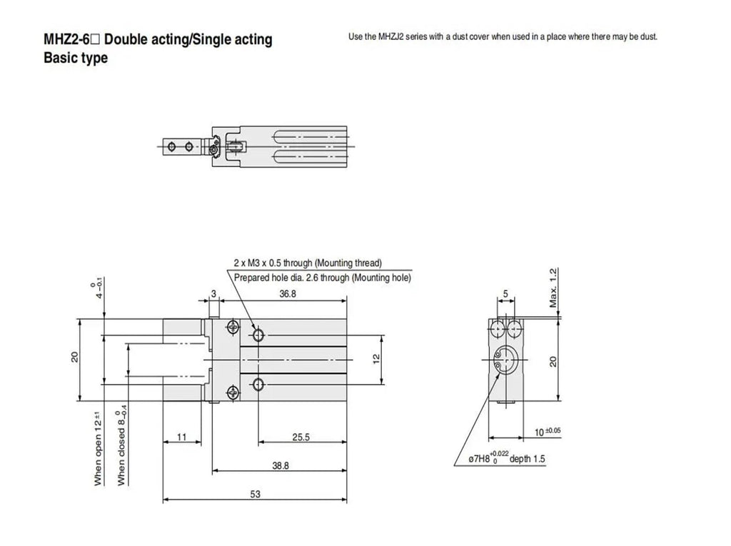 MHZ2 Air Pneumatic Parallel Gripper Multiple Finger Option MHZ2-16D1 MHZ2-16D2 MHZ2-16D3 MHZ2-20D1 MHZ2-25D2 MHZ2-32D3 MHZ2-6D1(MHZ2-40D2)