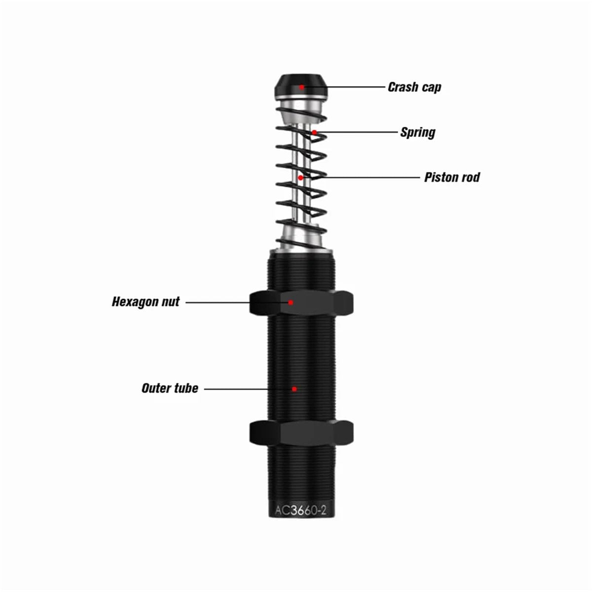 AC Series Adjustable Hydraulic Shock Absorber, Oil Buffer for Pneumatic Cylinders (Models: AC0806/AC1008/AC1410/AC1425/AC2575 etc.)(AC2725,-1 (High Speed))