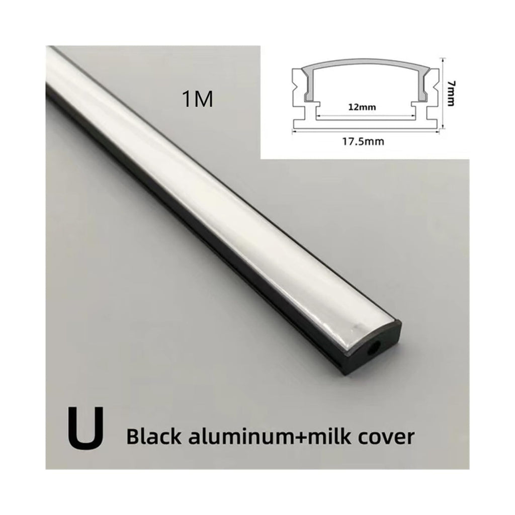 10-50pcs 1M U/V Black Shape Corner Aluminium Profile LED Channel
