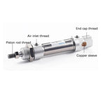 DSNU Stainless Steel Double Acting Mini Pneumatic DSNU32 25 * 50X75X80X100-P-A Air Cylinder 1PCS(Stroke 250mm)