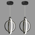 Modern LED Chandelier Chrome Rectangular Pendant Light Fixtures 4000K 20W Dimmable Height Adjustable Pendant Lighting for Dining Room Kitchen Island Bedroom Living Room Foyer（3-Pack）