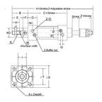 32 40 50 Adjustable Stroke Aluminum Alloy Double Acting Piston Tools Standard Air Pneumatic Cylinder(Stroke 150-50mm,Bore 50mm)