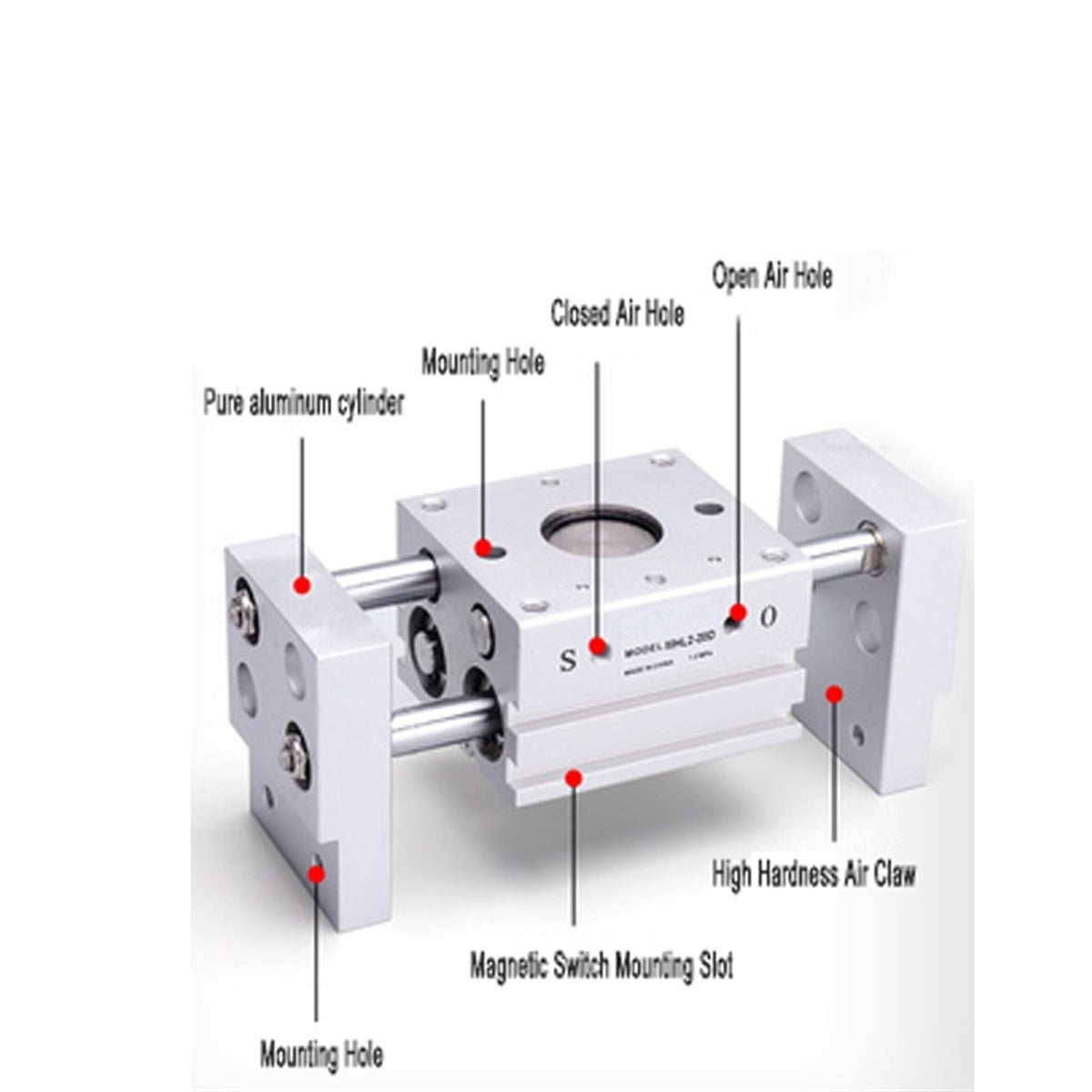 MHL2 Double Acting Pneumatic Gripper Replacement T Air Gripper 10D/16D/20D/25D/10D1/16D1/20D1/25D1 MHL2(MHL2-20D2)