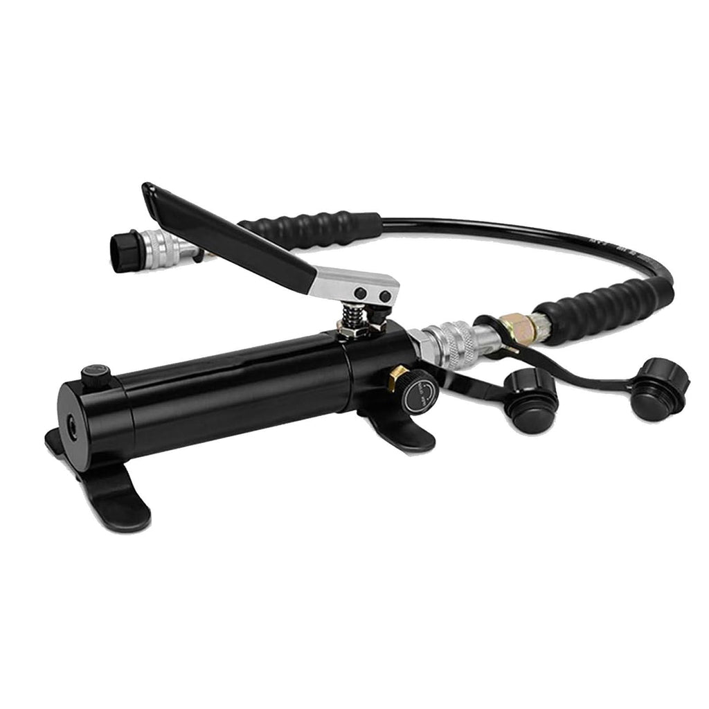 Manual Hydraulic Pump,10000PSI Hand Lifting Pump With 70cm Hose And ZG3/8 Thread, Max 700kg/㎝² High Pressure, 175cc Oil Content, Aluminum Pump Body for Hydraulic Tools standard standard+gauge