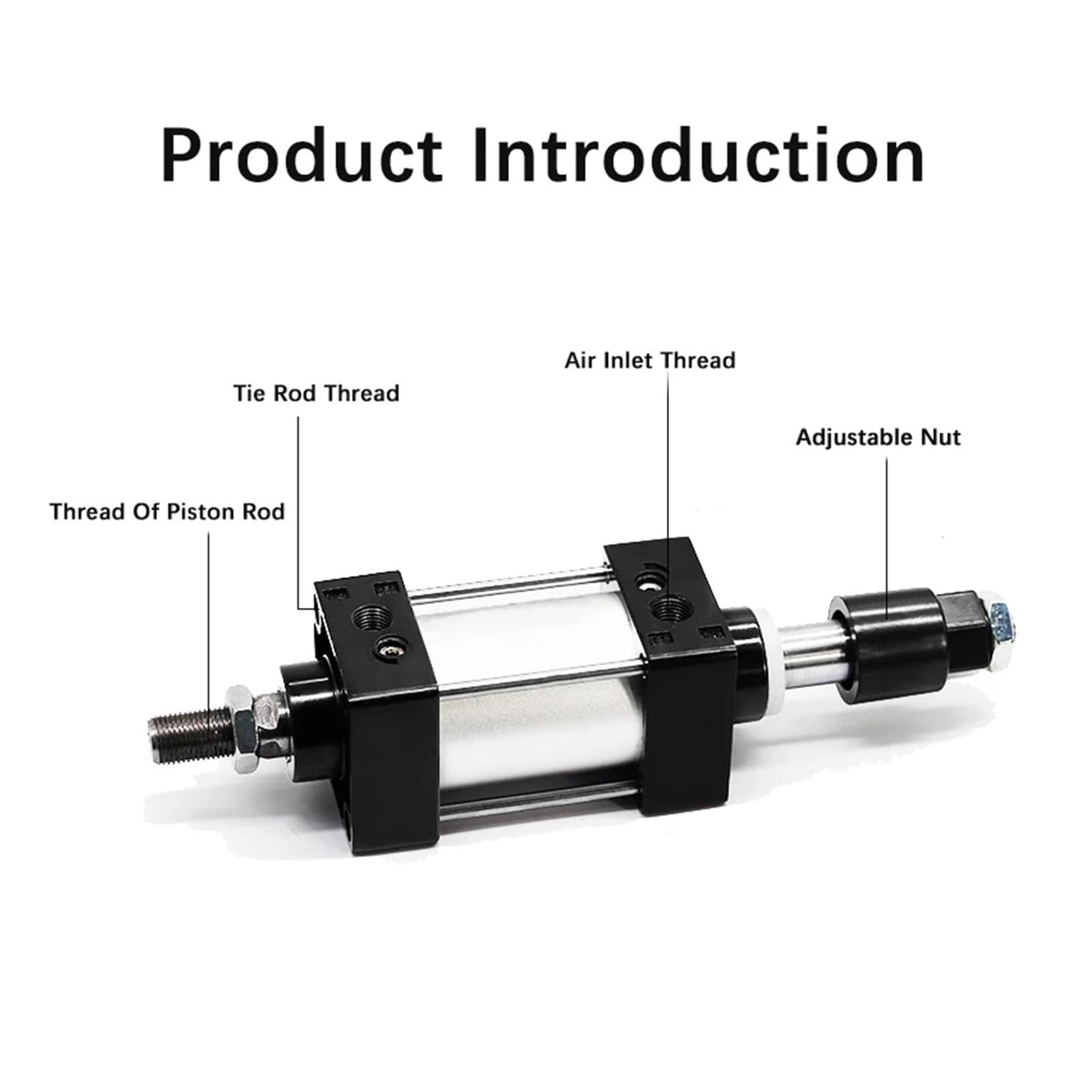 SCJ32 40 50 63 80 100 125mm Bore Adjustable Stroke Aluminum Alloy Double Acting Piston Tools Pneumatic Cylinder(Bore 40mm)