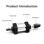 SCJ32 40 50 63 80 100 125mm Bore Adjustable Stroke Aluminum Alloy Double Acting Piston Tools Pneumatic Cylinder(Bore 63mm)