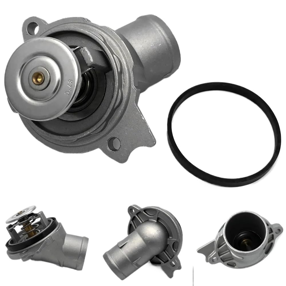 Water Pump Thermostat And Housing Water Coolant Tensioner Idler Pulley Compatible With 2.4 2.6 2.8 3.2 3.7 4.3 5.0 5.5 M112 M113