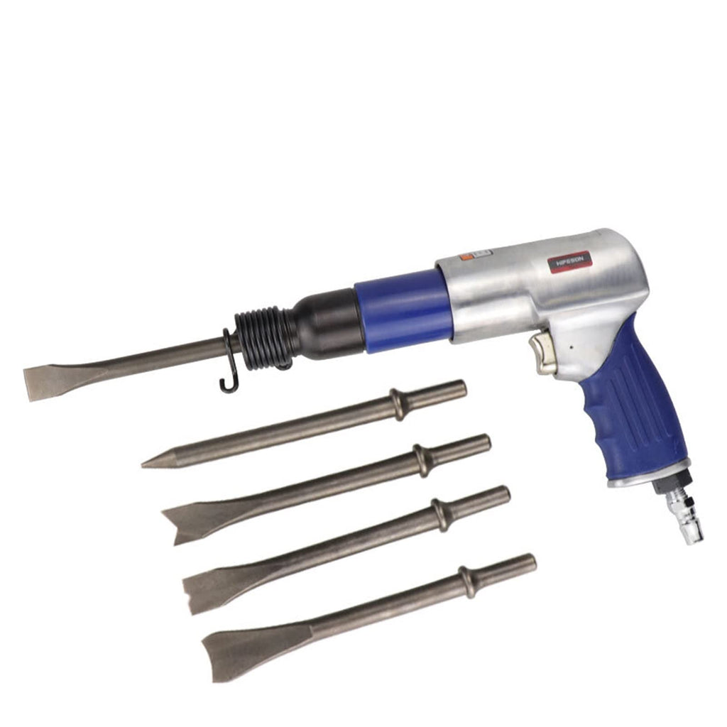 Air Hammer 250mm Air Hammer Professional Handheld Pistol Gas Shovels Small Rust Remover Pneumatic Tools with 5 Chisels Set