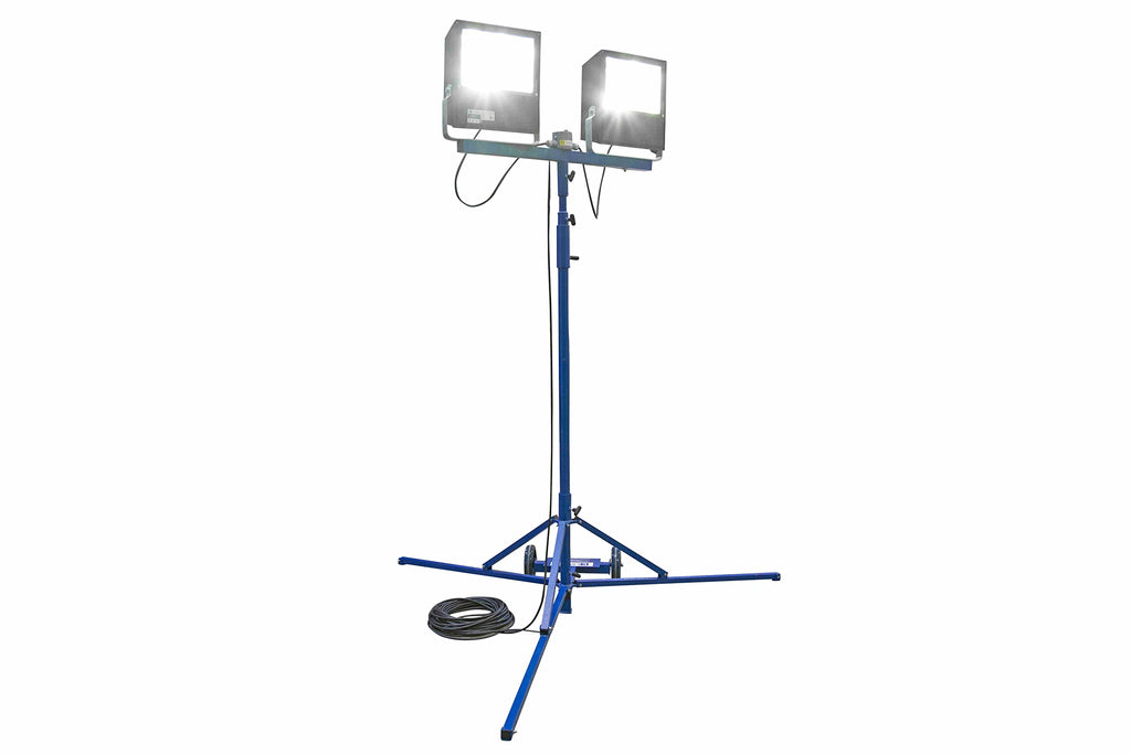 Portable Hazardous Area Light, (2) 400 Watt Metal Halide Lights, Quadpod Mount, C1D2, 220V 50 Hz